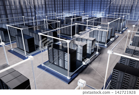 Data center interior or server room inside full with racks Data center interior or server room inside full with racks 142721928