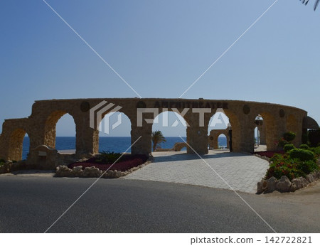Amphitheater near the Red Sea - imitation of a historical building 142722821