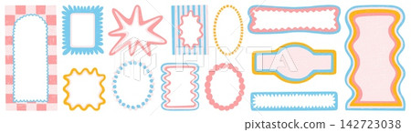 Wavy frame borders set with scalloped edges Wavy frame borders set with scalloped edges 142723038