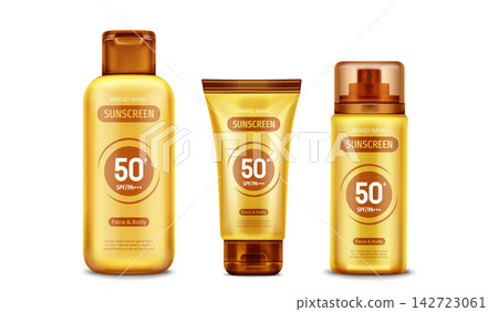 3d sunscreen bottle and tube mockup with spf cream 3d sunscreen bottle and tube mockup with spf cream 142723061