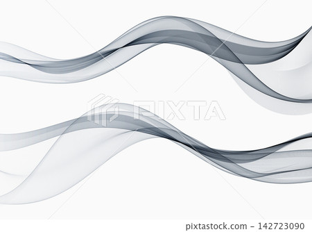 Abstract blue grey flowing smoke waves on white background Abstract blue grey flowing smoke waves on white background 142723090
