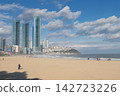 Tourist  people visit Haeundae beach in sunny day, Busan 142723226