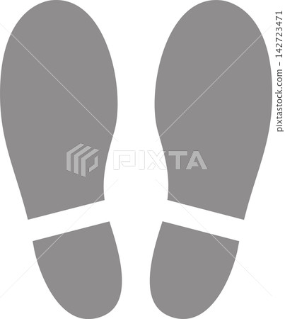 Footprint/shoe print icon illustration in gray Footprint/shoe print icon illustration in gray 142723471
