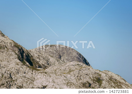 Landscape of Rugged Mountain Range under Blue Sky Landscape of Rugged Mountain Range under Blue Sky 142723881