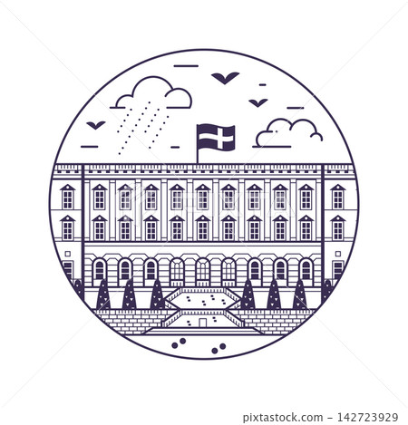 Royal Palace Stockholm Landmark Line Icon Royal Palace Stockholm Landmark Line Icon 142723929