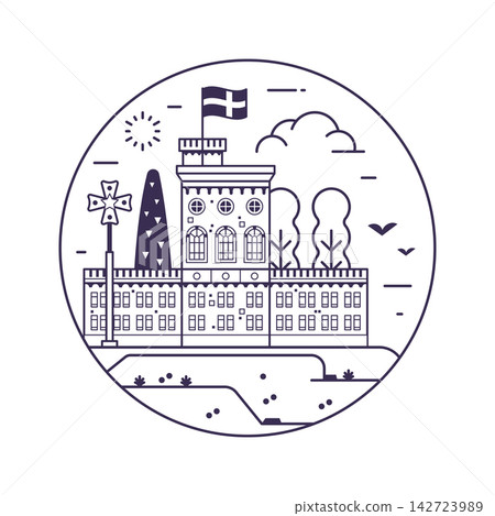 Kastellet Castle Stockholm Landmark Line Icon Kastellet Castle Stockholm Landmark Line Icon 142723989