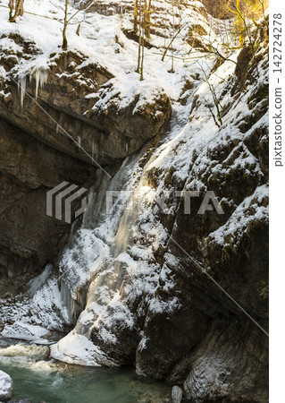 Partnachklamm or Partnach gorge in wintertime Partnachklamm or Partnach gorge in wintertime 142724278