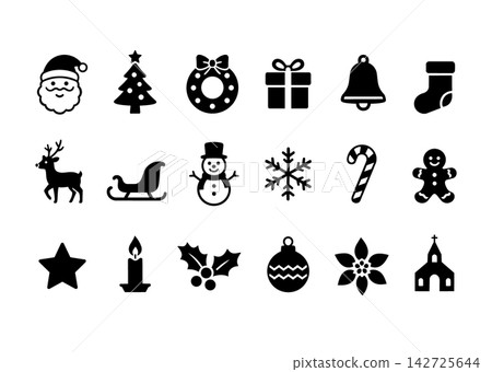 Simple christmas icon set 142725644