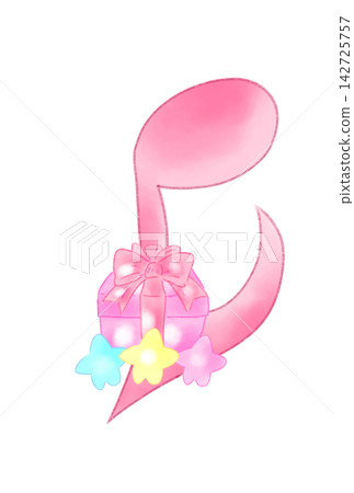 Cute musical notes with presents 142725757