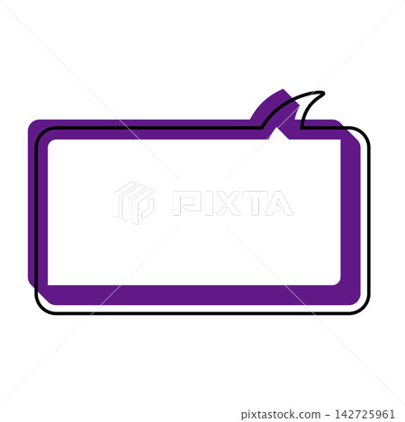 Simple speech bubble illustration, horizontal rectangle with rounded corners. Simple speech bubble illustration, horizontal rectangle with rounded corners. 142725961