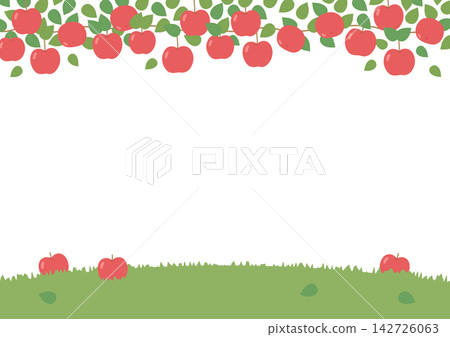 蘋果背景插圖，秋冬季食物插圖 142726063