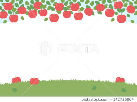 蘋果背景素材，秋冬季水果插圖 142726064