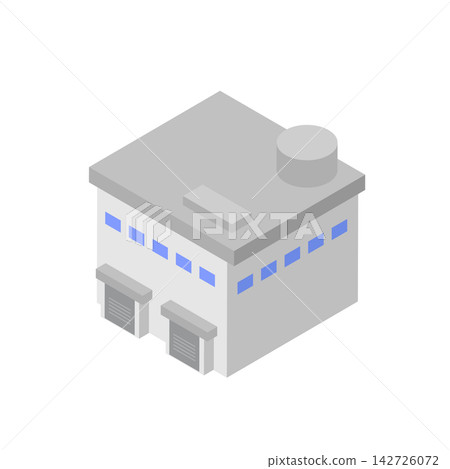 代表工廠和製造建築物(工業設施/倉庫)的等距向量圖標 代表工廠和製造建築物(工業設施/倉庫)的等距向量圖標 142726072