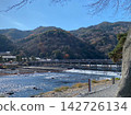 Autumn scenery of Togetsukyo Bridge and Katsura River in Arashiyama, Kyoto 142726134