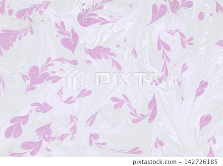 Ebru's marble pattern abstract background 2, depicting a series of pink hearts. Ebru's marble pattern abstract background 2, depicting a series of pink hearts. 142726185
