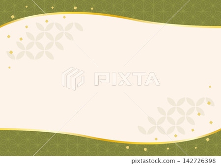 A simple, high-quality Japanese-style background with a green frame. 142726398