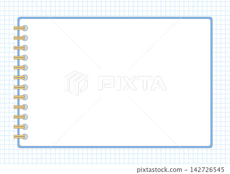 Simple ring notebook frame, grid background Simple ring notebook frame, grid background 142726545