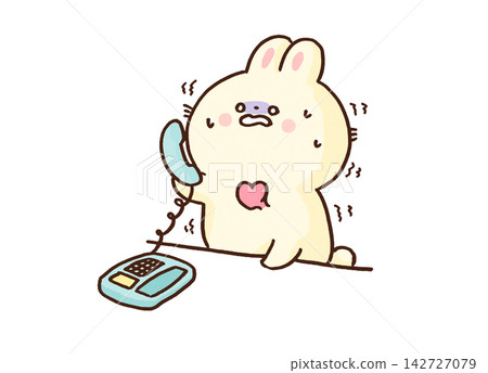 一隻兔子接電話時會緊張得冒冷汗(電話恐懼症/社交焦慮症) 一隻兔子接電話時會緊張得冒冷汗(電話恐懼症/社交焦慮症) 142727079