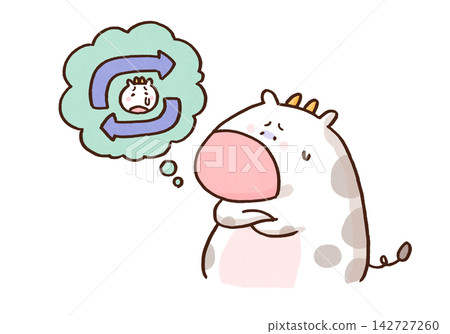 一頭牛,它不愉快的過去經驗不斷在腦海中重現(反芻思維/重複性思考) 一頭牛,它不愉快的過去經驗不斷在腦海中重現(反芻思維/重複性思考) 142727260