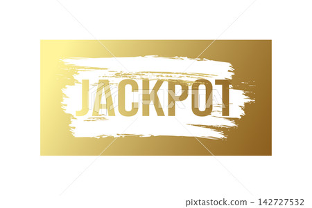Golden scratch card template with jackpot. Coupon for win game lottery isolated on white background. Vector illustration Golden scratch card template with jackpot. Coupon for win game lottery isolated on white background. Vector illustration 142727532