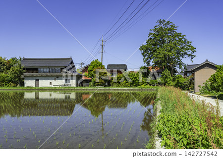鳥取縣大仙町,插秧後的稻田景色(Tokoro)。 鳥取縣大仙町,插秧後的稻田景色(Tokoro)。 142727542