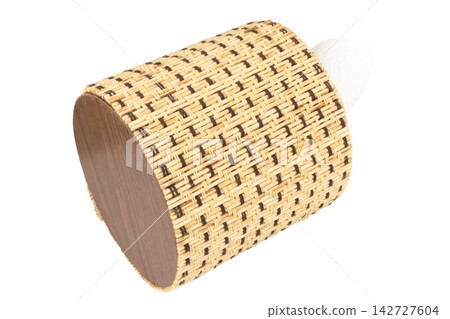 Cylindrical tissue box isolated on white background Cylindrical tissue box isolated on white background 142727604