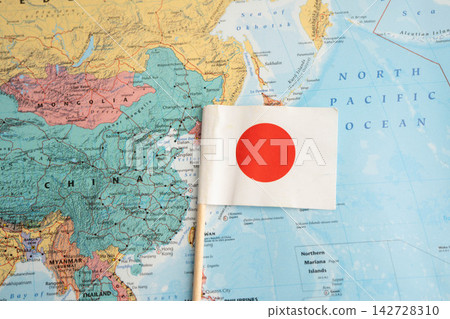 Bangkok, Thailand December 10, 2023 Japan map in world map paper. Bangkok, Thailand December 10, 2023 Japan map in world map paper. 142728310