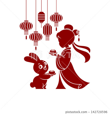 Mid Autumn festival Chang e and jade rabbit Mid Autumn festival Chang e and jade rabbit 142728596