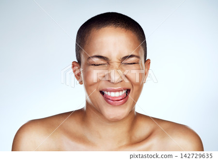 Smile, woman and beauty with skincare, cosmetics and dermatology on grey studio background. Person, model and girl with funny expression, grooming routine and treatment with shine, wellness and glow Smile, woman and beauty with skincare, cosmetics and dermatology on grey studio background. Person, model and girl with funny expression, grooming routine and treatment with shine, wellness and glow 142729635