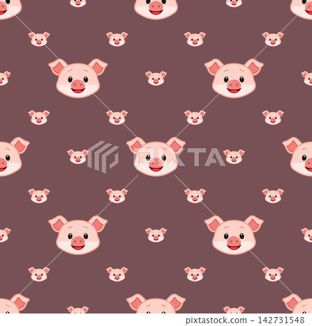 Vector seamless pattern of a pig Vector seamless pattern of a pig 142731548