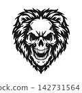 Vector tribal shaggy skull logo 142731564