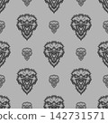 Vector pattern tribal ostrich logo 142731571
