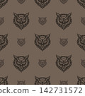 Vector pattern tribal owl logo 142731572