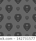 Vector pattern tribal shaggy skull logo 142731577