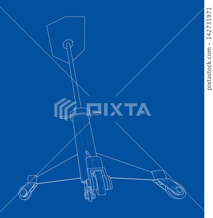 blueprint of a mechanical stand. Vector blueprint of a mechanical stand. Vector 142731971