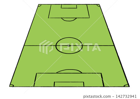 Soccer field outline, hand drawn black line art pitch. Sport football court doodle sketch, top view ground graphic. Soccer field outline, hand drawn black line art pitch. Sport football court doodle sketch, top view ground graphic. 142732941