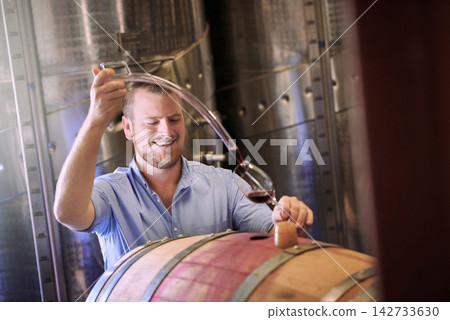 Man, happy and wine maker with glass as manager for tasting, process and production. Supplier, winery and smile in confidence with product for alcohol manufacturing, craft and liquor at factory Man, happy and wine maker with glass as manager for tasting, process and production. Supplier, winery and smile in confidence with product for alcohol manufacturing, craft and liquor at factory 142733630