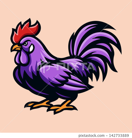 Aggressive Rooster Cock Fighting Bird Vector Illustration Aggressive Rooster Cock Fighting Bird Vector Illustration 142733889