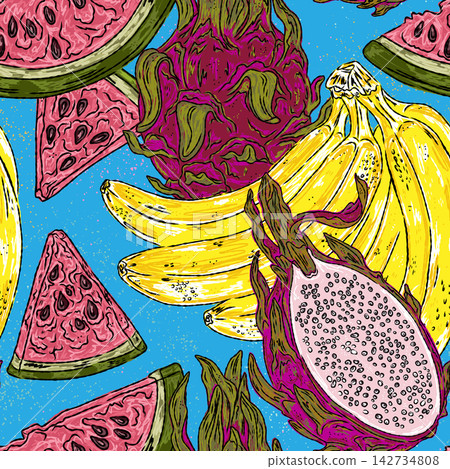seamless pattern with banana seamless pattern with banana 142734808