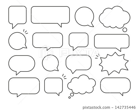 Minimal Line Speech Bubble Icons Collection Minimal Line Speech Bubble Icons Collection 142735446
