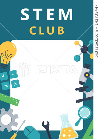 STEM Club Educational Banner for Science and Technology Learning 142735447