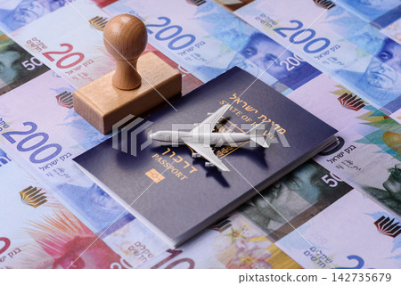 Israel passport for travelling, flying and doing business. Israel document, id Israel passport for travelling, flying and doing business. Israel document, id 142735679