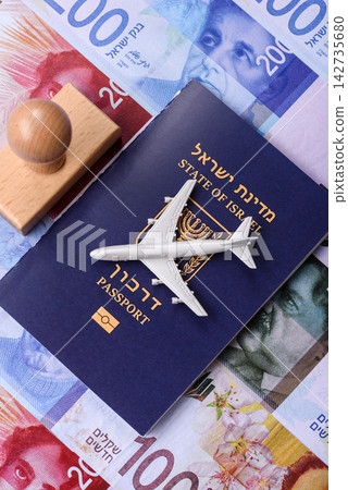 Israel passport for travelling, flying and doing business. Israel document, id Israel passport for travelling, flying and doing business. Israel document, id 142735680