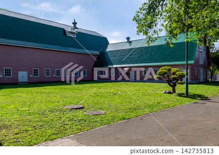 Former Machimura Farm, First Cow Shed, Ebetsu City, Hokkaido, Blue Sky Former Machimura Farm, First Cow Shed, Ebetsu City, Hokkaido, Blue Sky 142735813