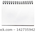 Blank White Spiral Notebook Page Isolated Background. 142735942