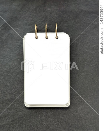 Blank White Ring Notebook on Dark Textured Background Blank White Ring Notebook on Dark Textured Background 142735944
