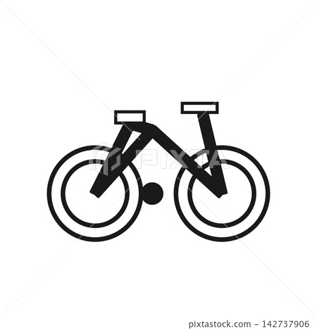 自行車(車輛)的輪廓圖標 自行車(車輛)的輪廓圖標 142737906