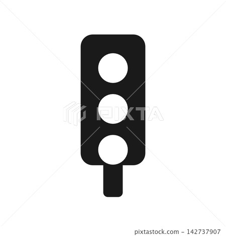 A silhouette icon depicting a traffic light. A silhouette icon depicting a traffic light. 142737907