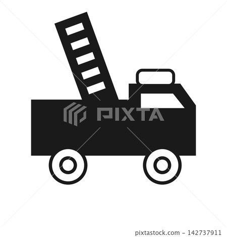 消防車輪廓圖示(用於災害預防) 消防車輪廓圖示(用於災害預防) 142737911