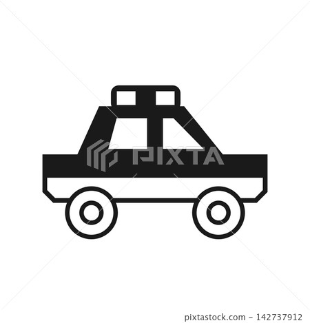 警車輪廓圖示。 警車輪廓圖示。 142737912